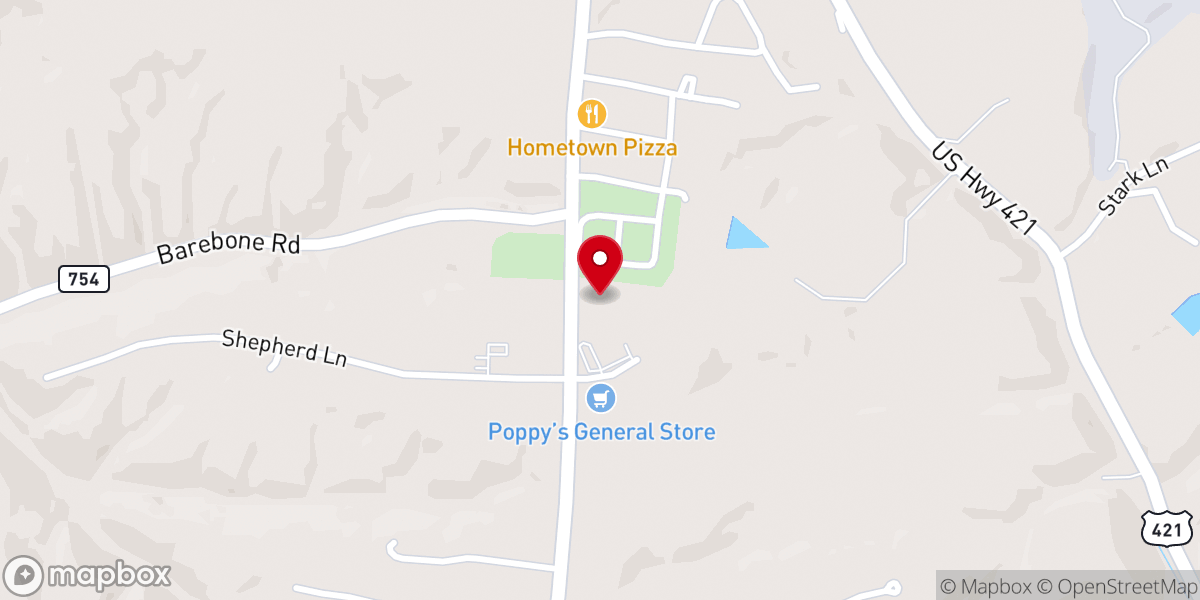 Map showing location of Bedford Pentecostal Church