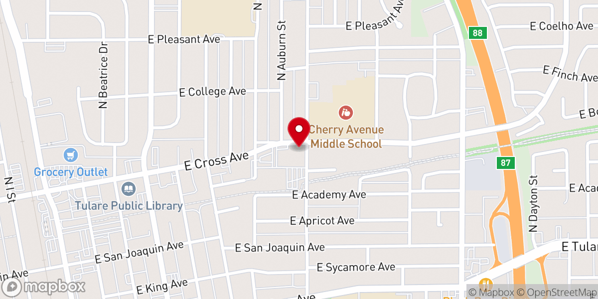 Map showing location of First Baptist Church