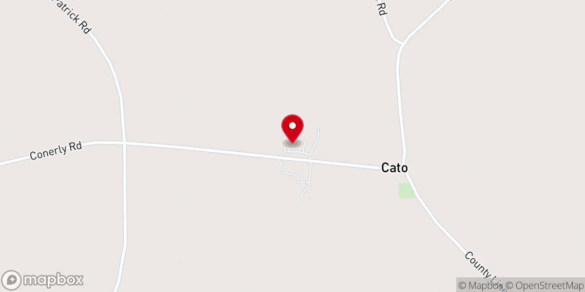 Map showing location of Cato Springs Baptist Church