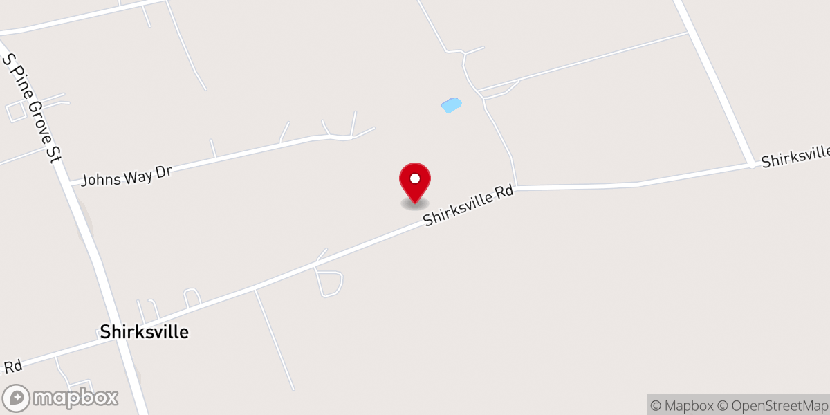 Map showing location of Shirksville Mennonite Church