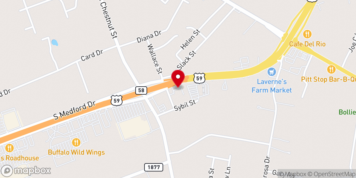 Map showing location of Lighthouse Baptist Church