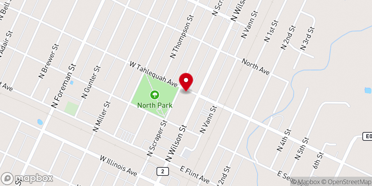 Map showing location of First Church of God