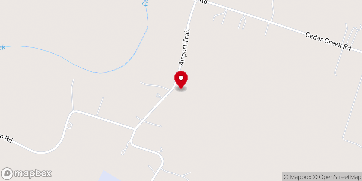 Map showing location of Cedar Creek Church