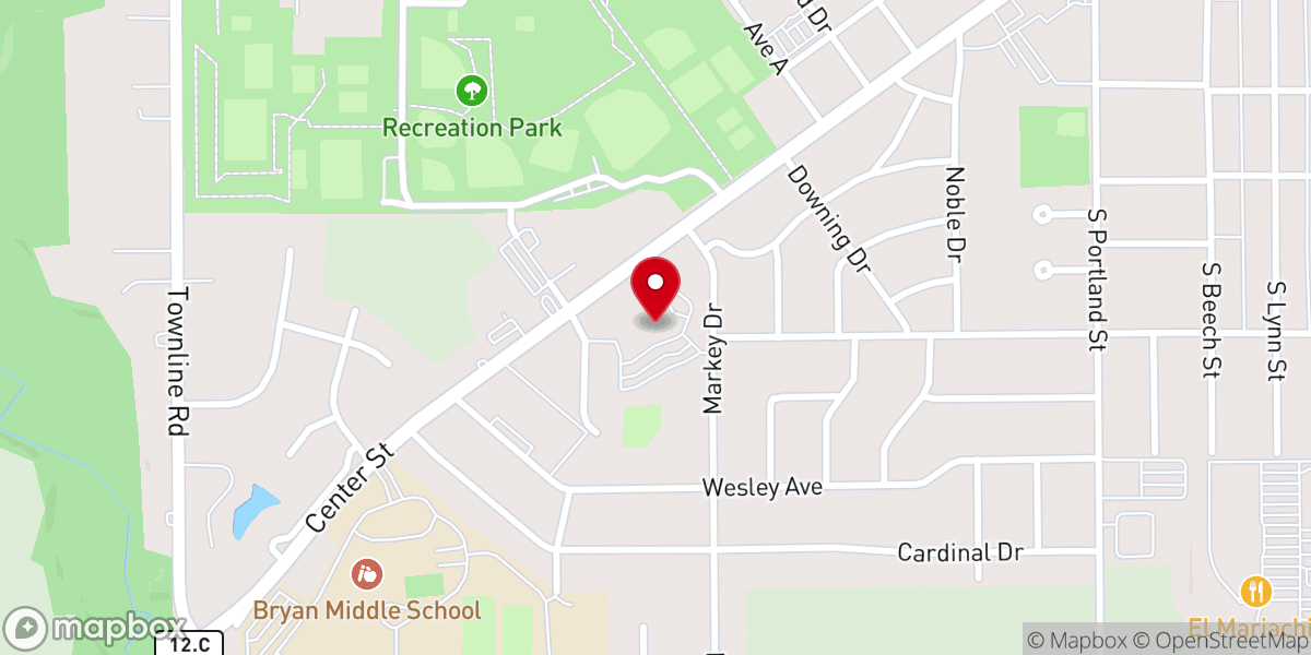 Map showing location of Wesley United Methodist Church