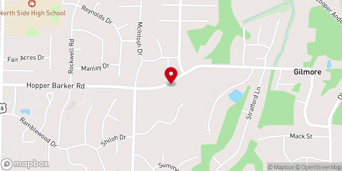 Map showing location of Mount Pleasant Christian Methodist Episcopal Church
