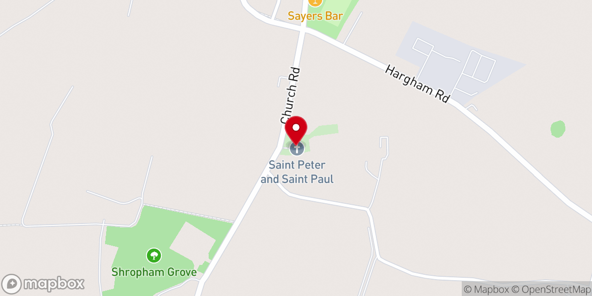 Map showing location of St Peter & St Paul's Church
