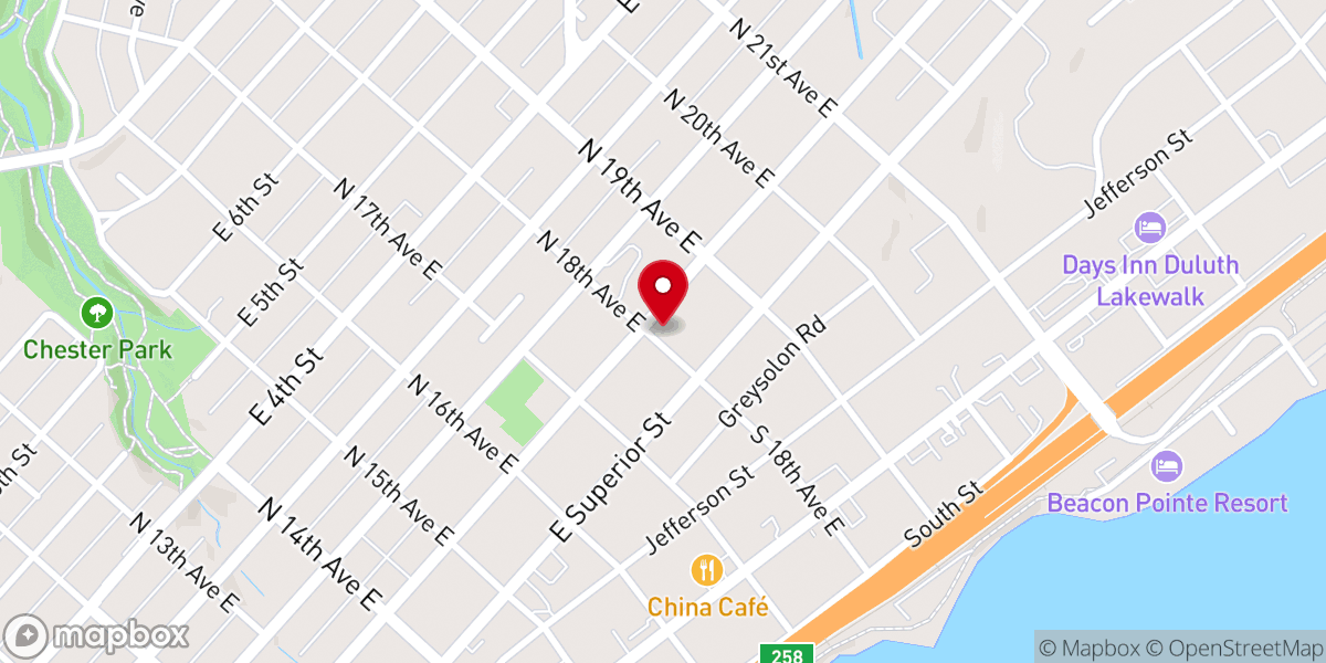 Map showing location of Duluth-Superior Friends Meeting