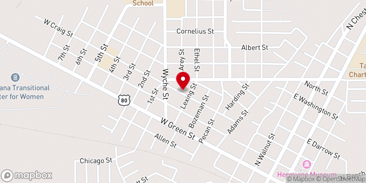 Map showing location of New Friendship Baptist Church