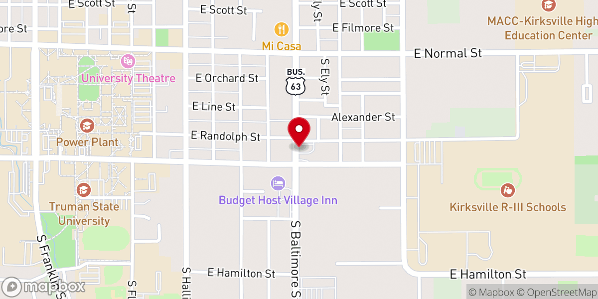 Map showing location of The Crossing Thrift Store - Kirksville