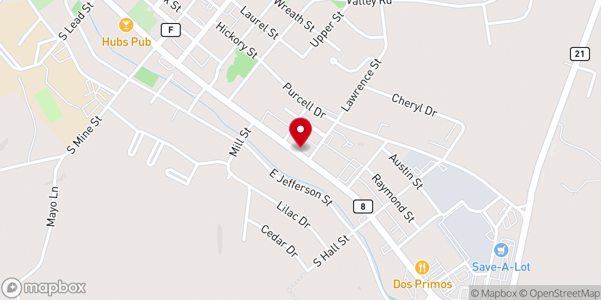 Map showing location of Redeemer Lutheran Church