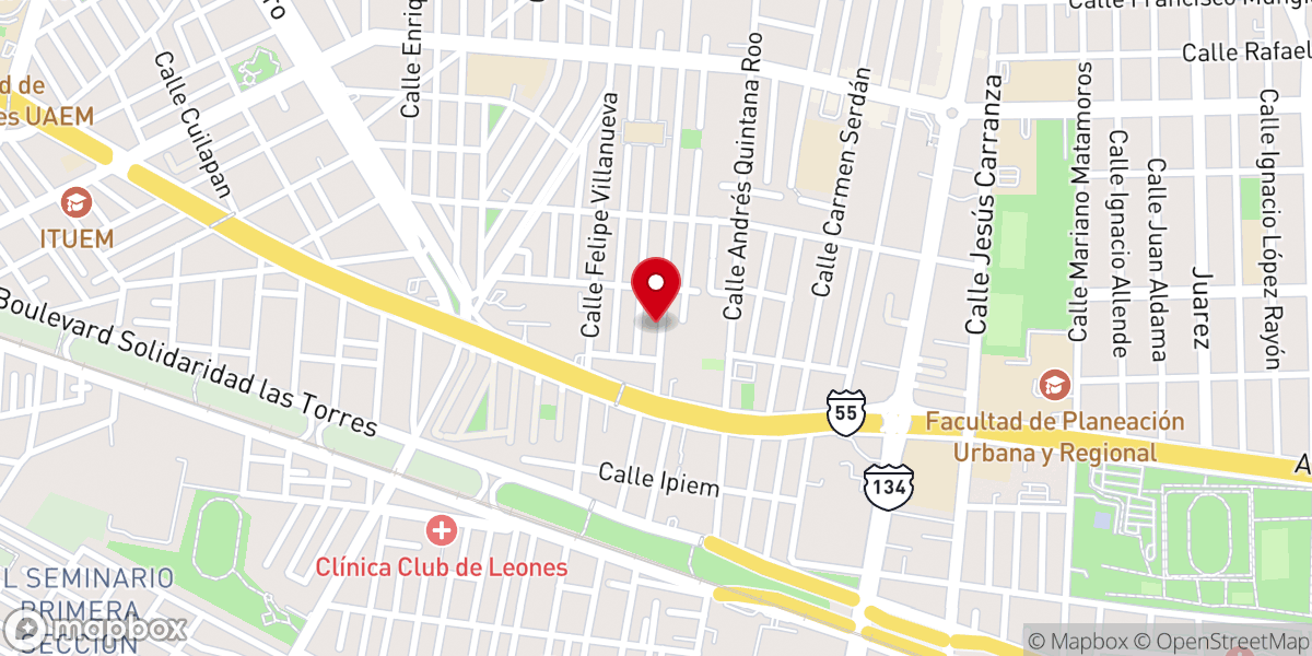 Map showing location of Parroquia de la Divina Providencia
