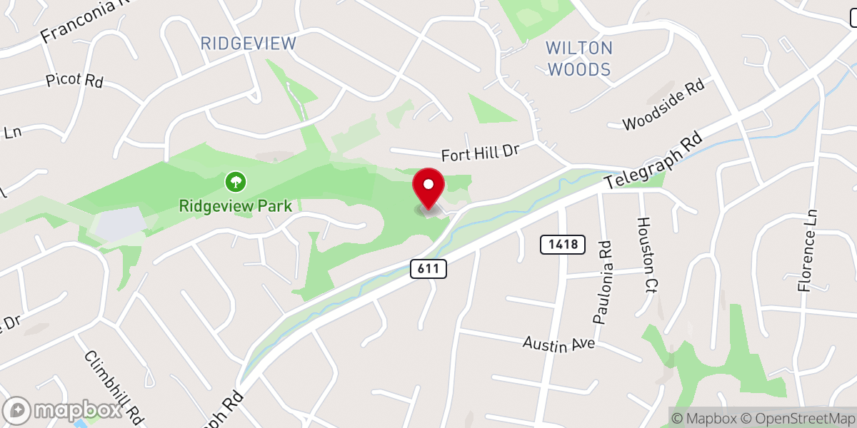 Map showing location of Hope United Church of Christ