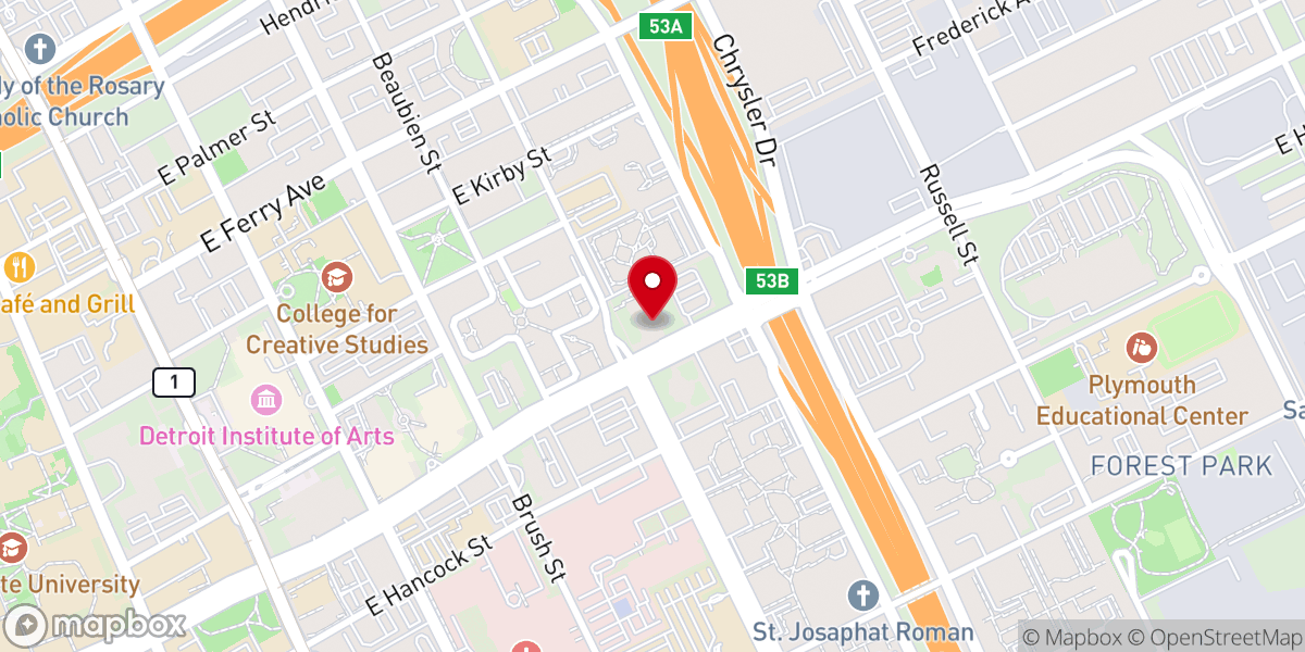 Map showing location of Bethel African Methodist Episcopal Church