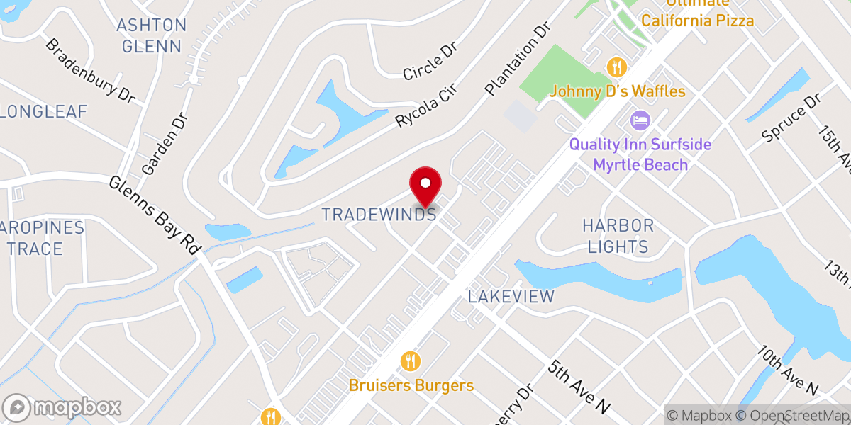 Map showing location of Harbor Baptist Temple