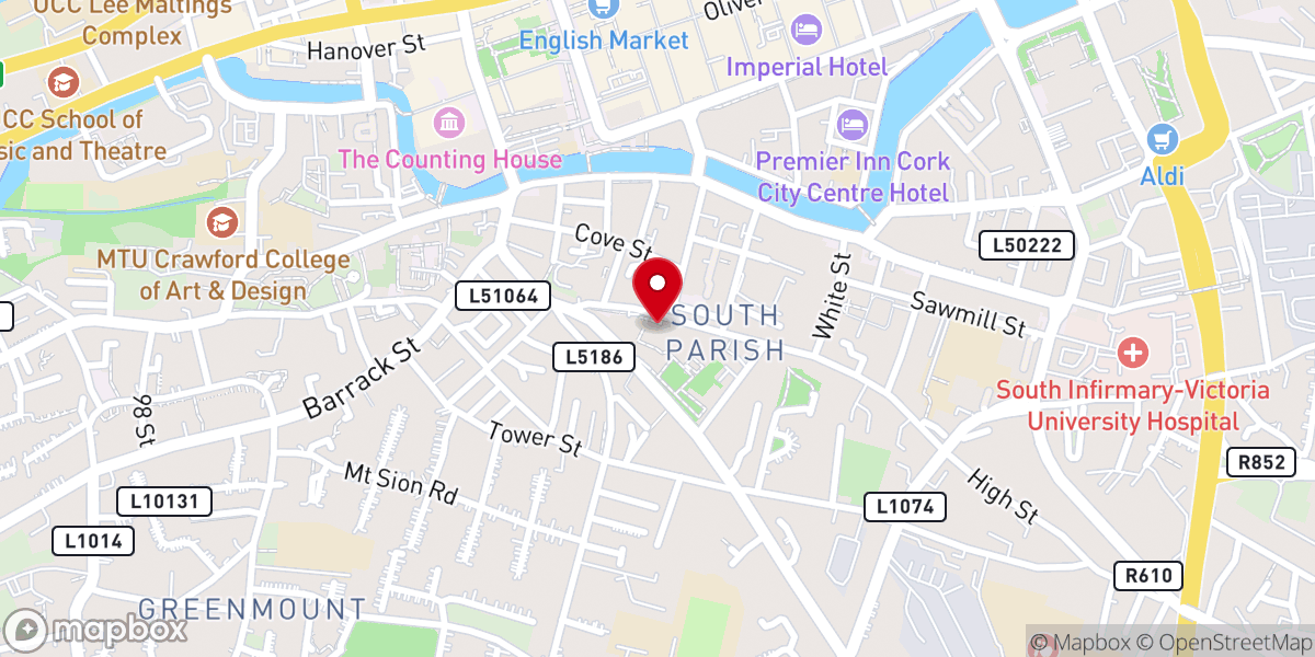 Map showing location of Nano Nagle Place
