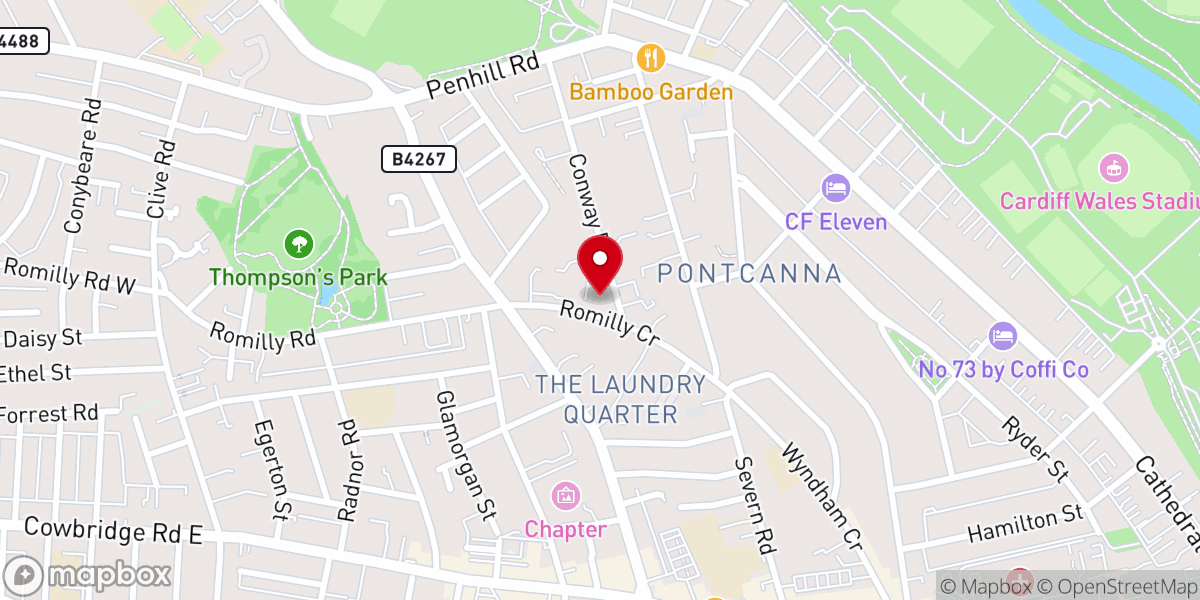 Map showing location of Conway Road Methodist Church