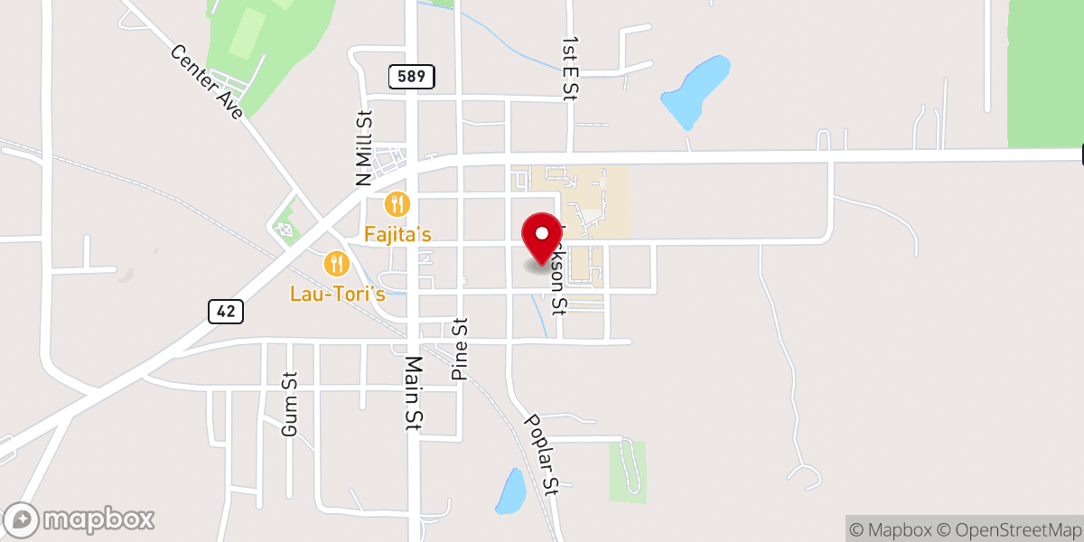 Map showing location of First Baptist Church Minister