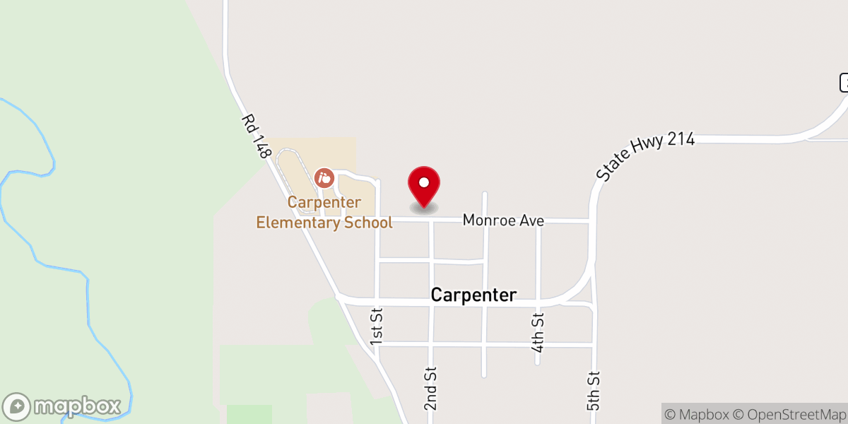 Map showing location of Carpenter UMC