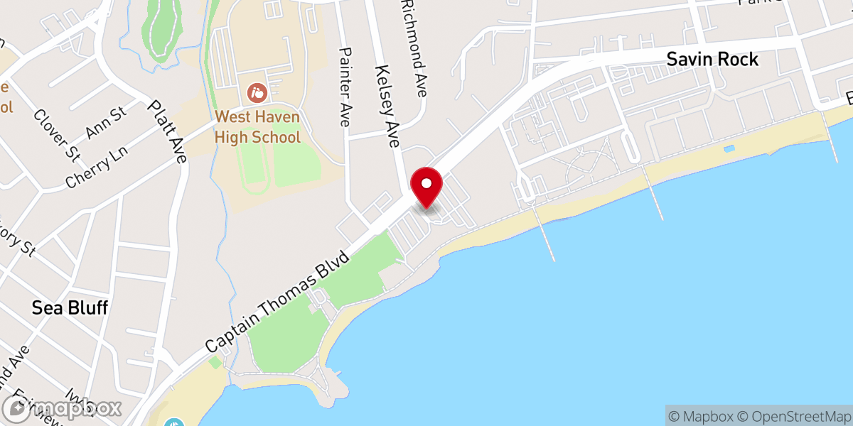 Map showing location of Savin Rock Park