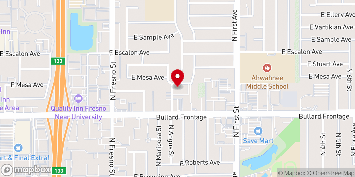 Map showing location of First Chinese Baptist Church