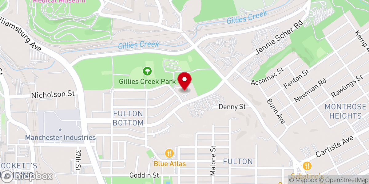 Map showing location of Mt Calvary Baptist Church