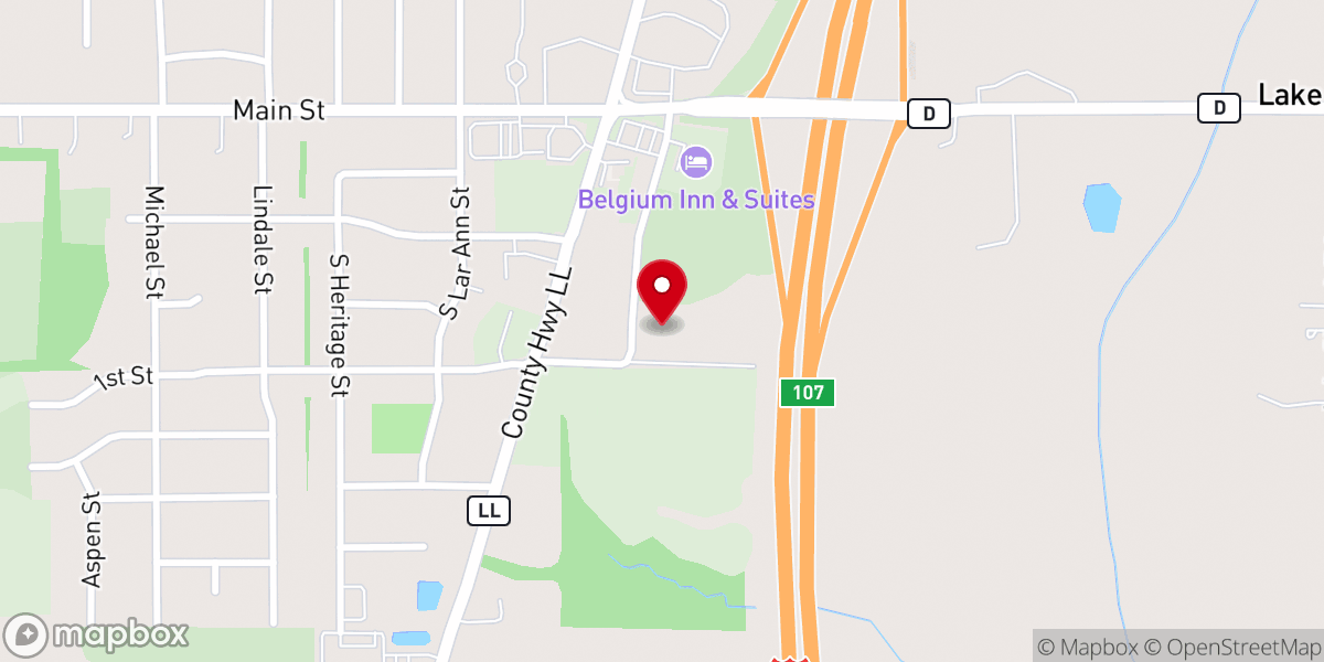 Map showing location of Belgium Community Church