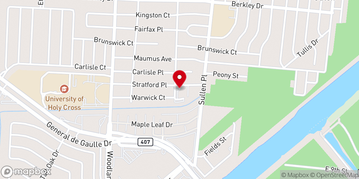 Map showing location of Holy Spirit Church