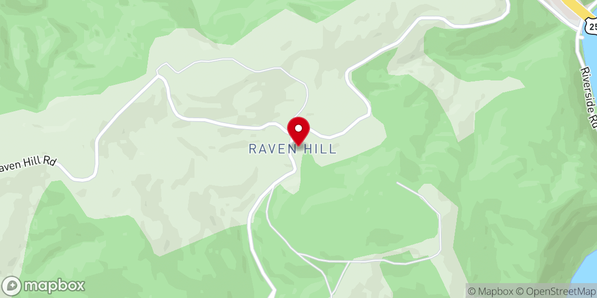 Map showing location of Raven Hill Church