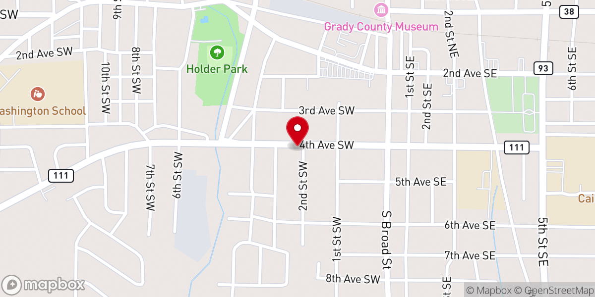 Map showing location of Bethlehem AME Church
