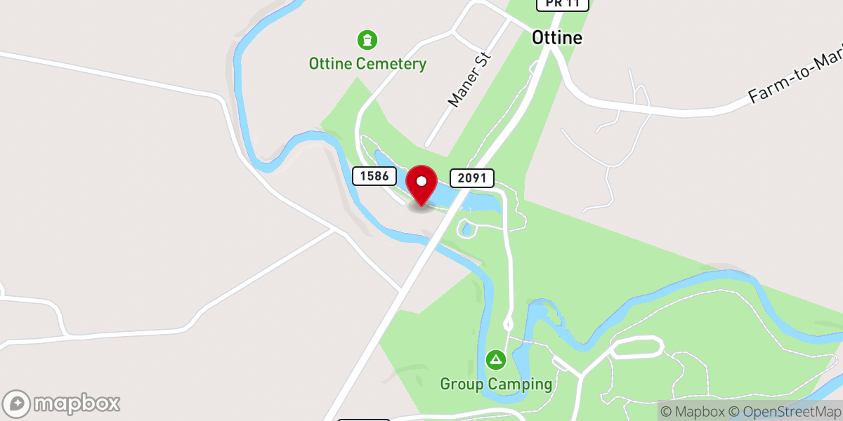 Map showing location of Little Hill Baptist Church