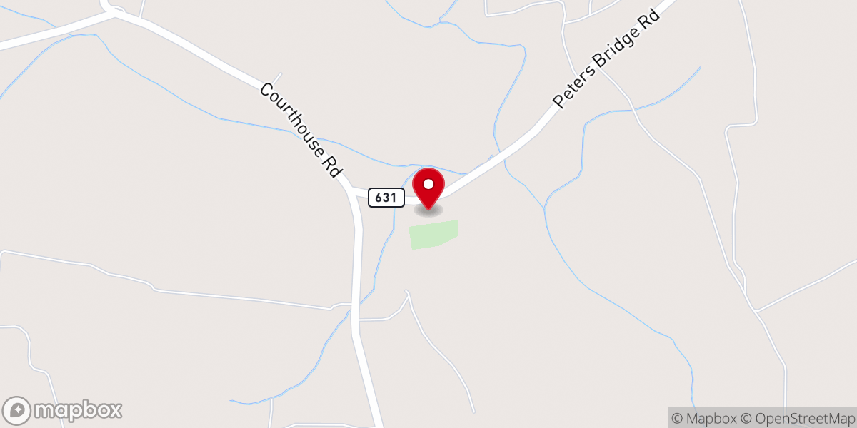 Map showing location of Antioch Baptist Church