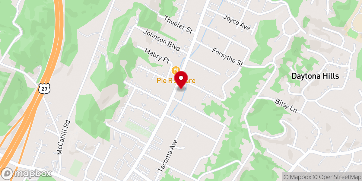 Map showing location of Red Bank Presbyterian Church