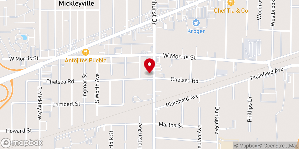 Map showing location of Lynhurst Baptist Church