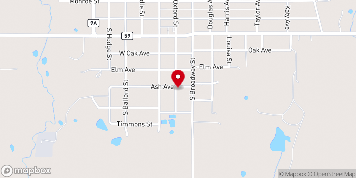 Map showing location of Assembly of God