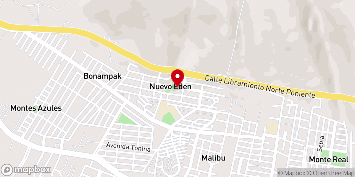 Map showing location of Iglesia Bautista fé de Tuxtla