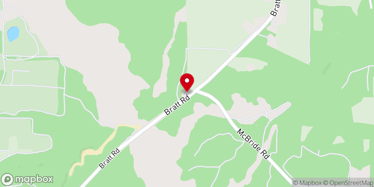Map showing location of Sugar Hill Church