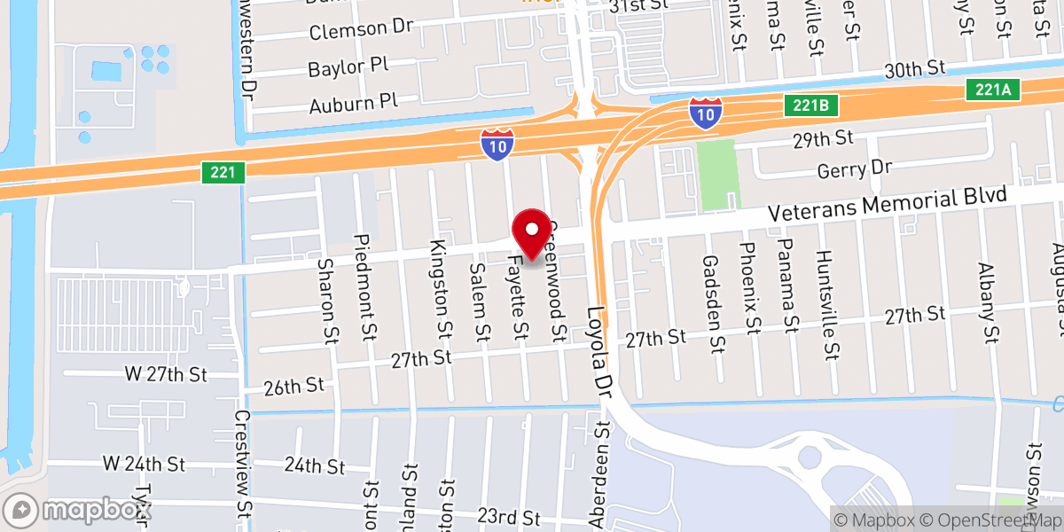 Map showing location of Kingdom Hall of Jehovah's Witnesses--Esplanade, Riverview, & Kenner Spanish