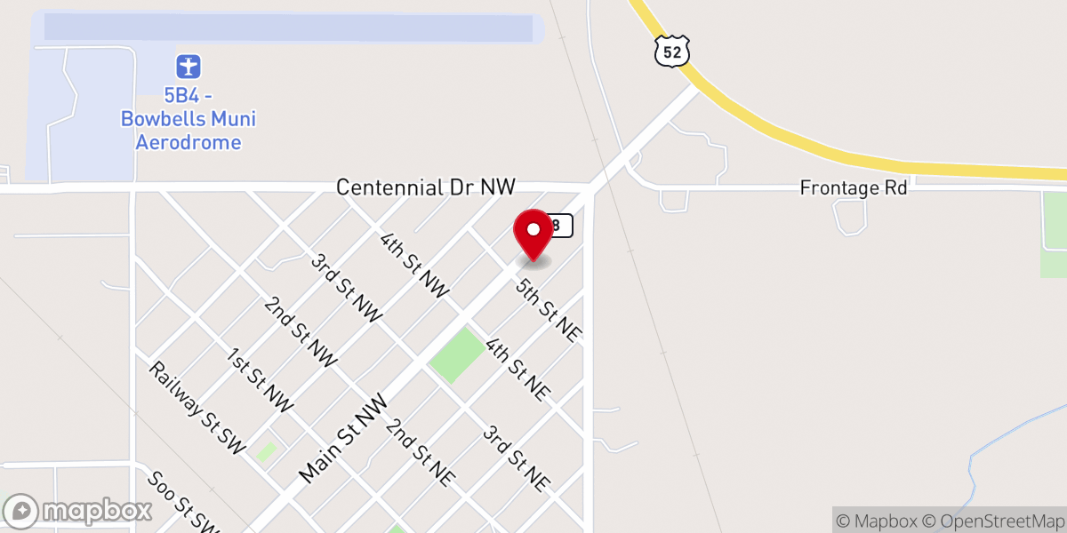 Map showing location of Bethlehem Lutheran Church