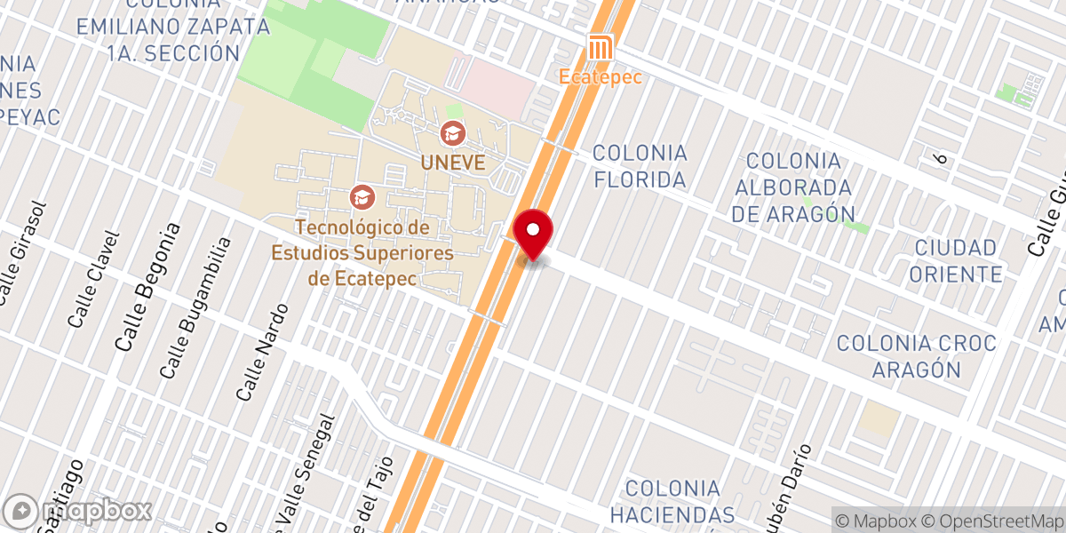 Map showing location of Iglesia Cristiana Rey de Reyes Ecatepec