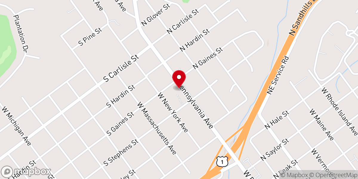 Map showing location of Trinity AME Zion Church
