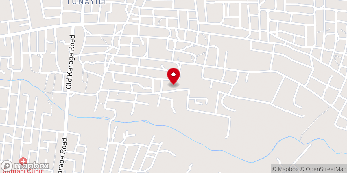 Map showing location of New life community baptist church, triumphant assembly (Tunayili)