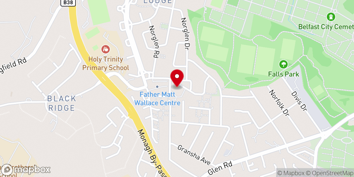 Map showing location of Holy Trinity Catholic Church