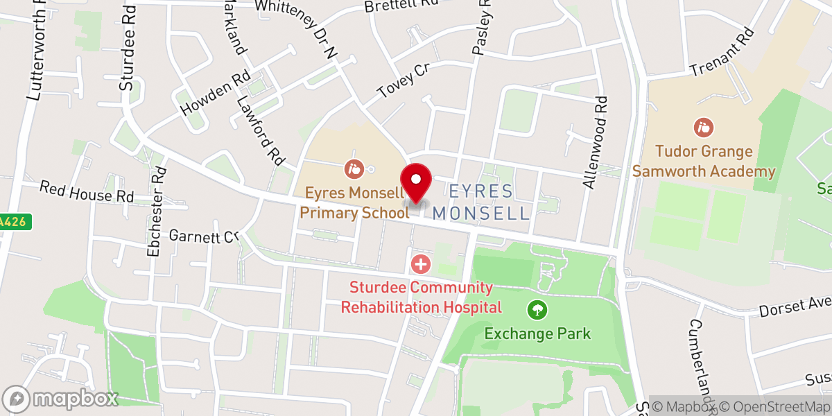 Map showing location of St Hugh, Eyres Monsell Parish Church