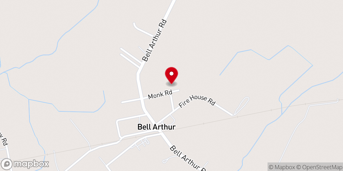 Map showing location of Arthur's Chapel FWB Church