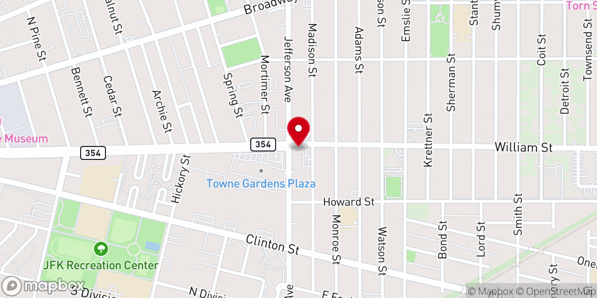 Map showing location of First Calvary Missionary Baptist Church