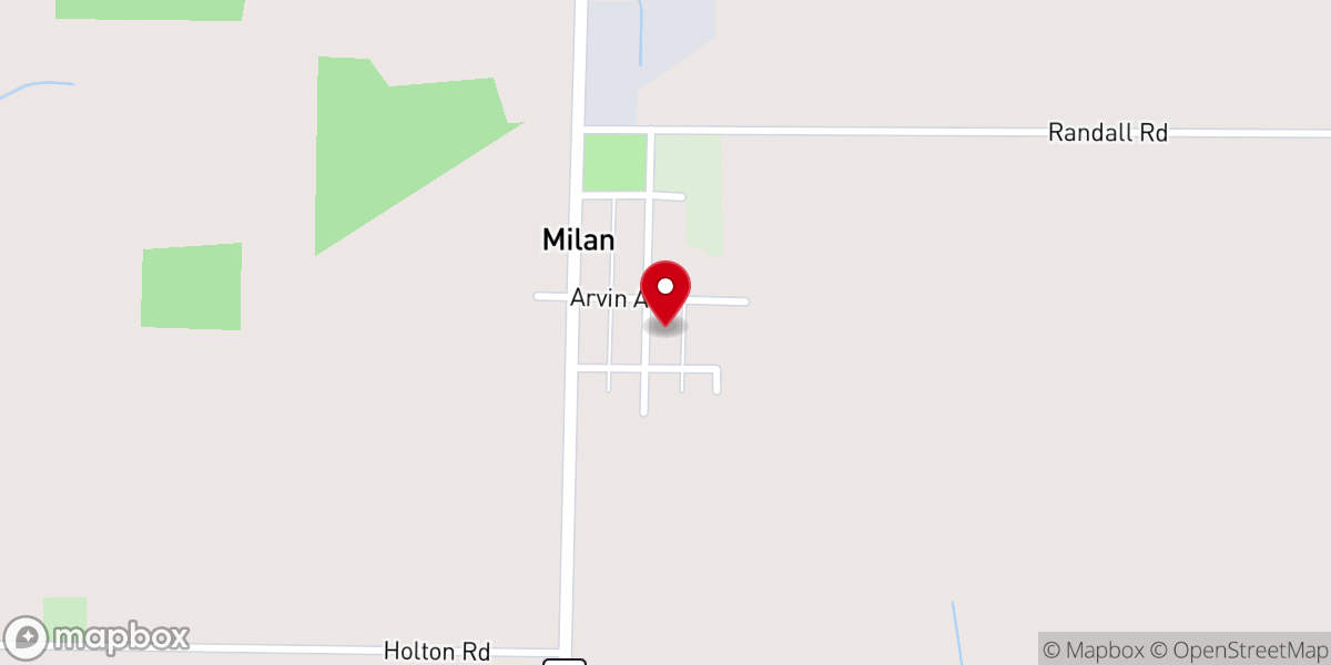 Map showing location of St. Thomas Catholic Church