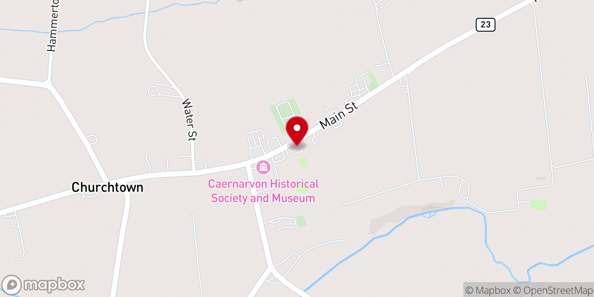 Map showing location of Churchtown United Methodist Church