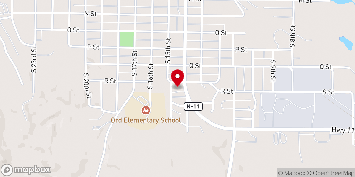 Map showing location of St. John's Lutheran