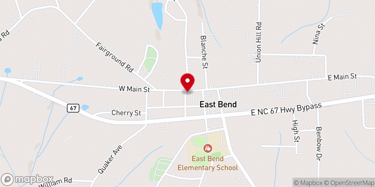 Map showing location of Iglesia Adventista del Séptimo Día Hispana de East Bend / East Bend Hispanic Seventh-Day Adventist Church