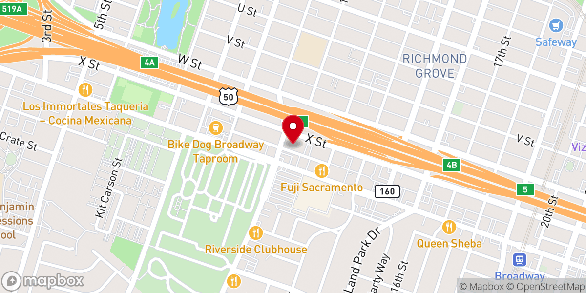 Map showing location of Buddhist Church of Sacramento